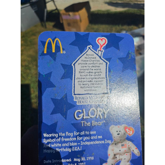 Tag error Ty Beanie Baby Glory The Bear teeny beanie New in Package Mcdonalds - Picture 5 of 7
